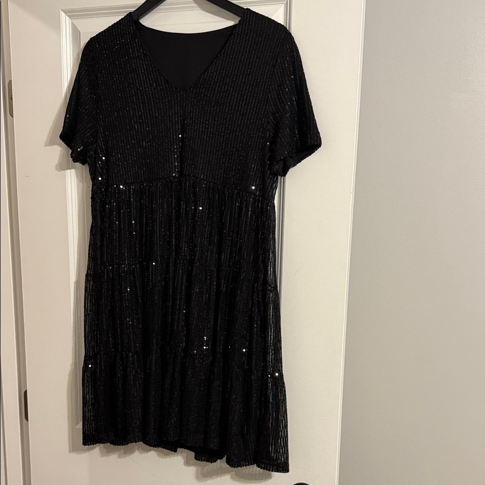 Elegant Black Sequin Dress
